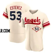 Carlos Estevez Men's Los Angeles Angels Cream Authentic 2022 City Connect Jersey