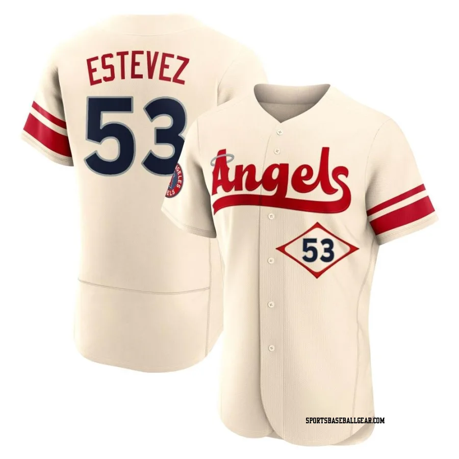 Carlos Estevez Men's Los Angeles Angels Cream Authentic 2022 City Connect Jersey