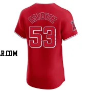 Carlos Estevez Men's Los Angeles Angels Red Elite Alternate Jersey