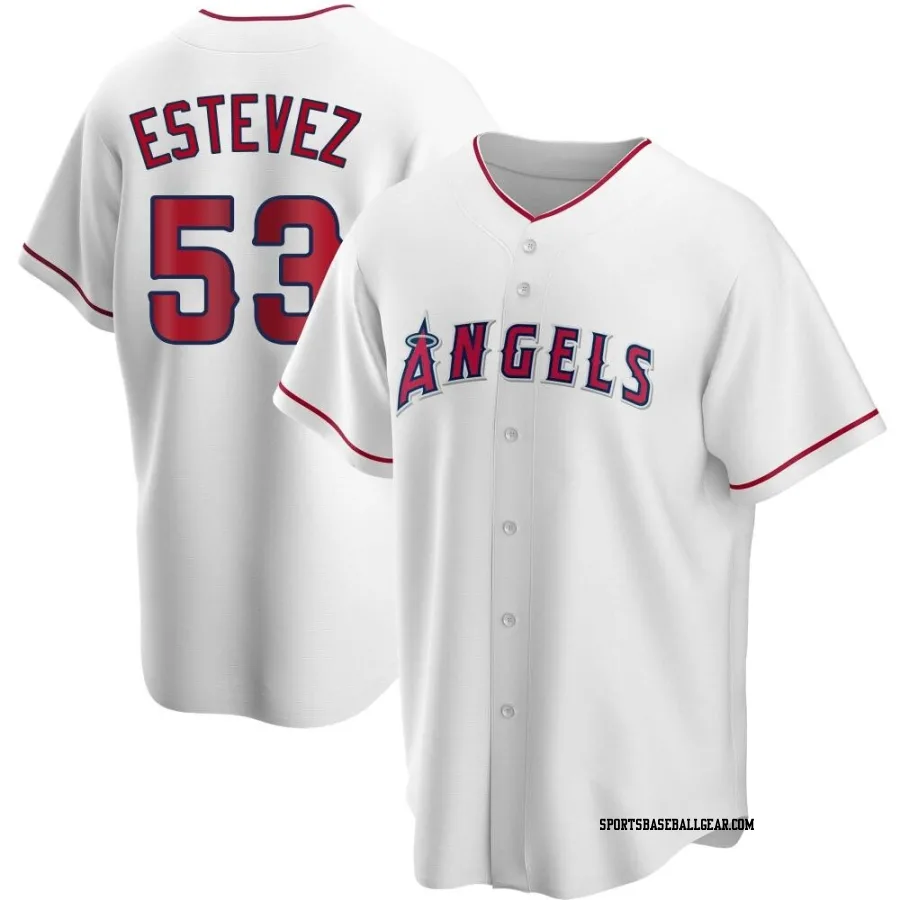 Carlos Estevez Men's Los Angeles Angels White Replica Home Jersey