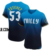 Carlos Estevez Men's Philadelphia Phillies Blue Elite 2024 City Connect Jersey