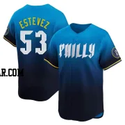 Carlos Estevez Men's Philadelphia Phillies Blue Limited 2024 City Connect Jersey