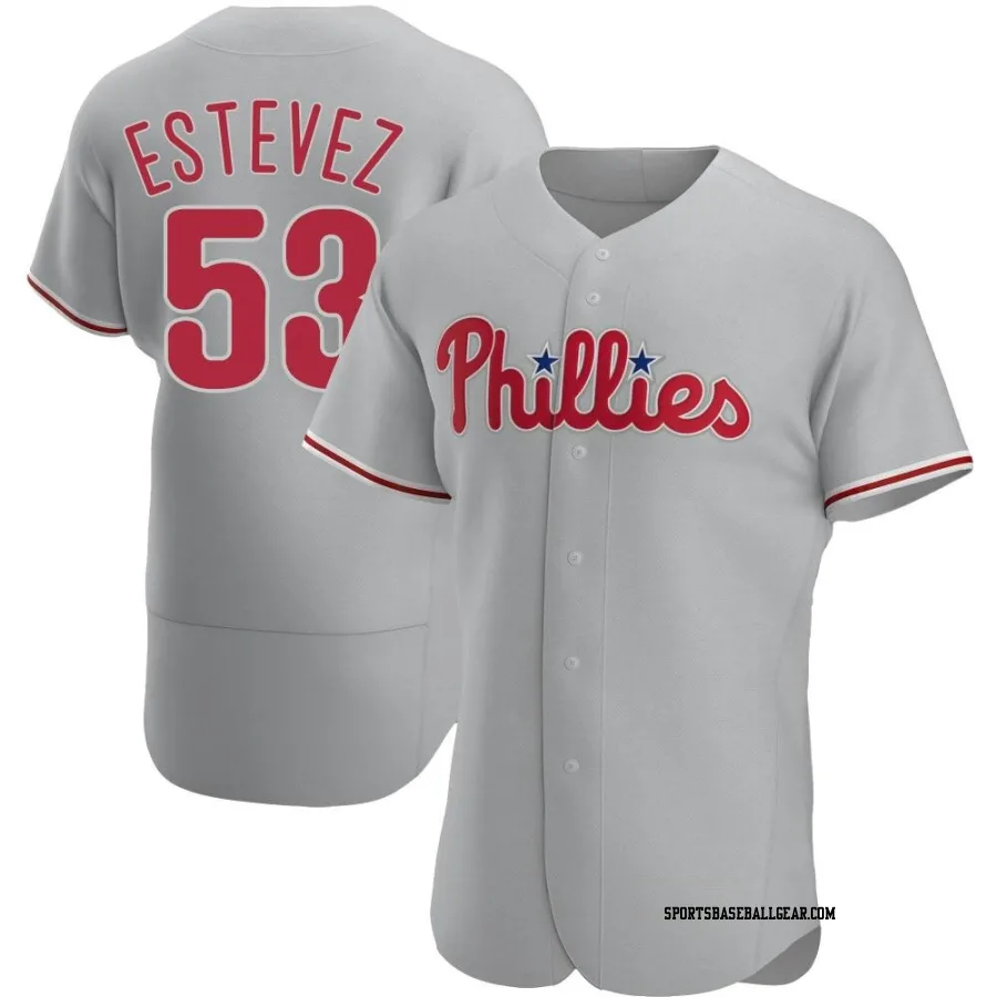 Carlos Estevez Men's Philadelphia Phillies Gray Authentic Road Jersey