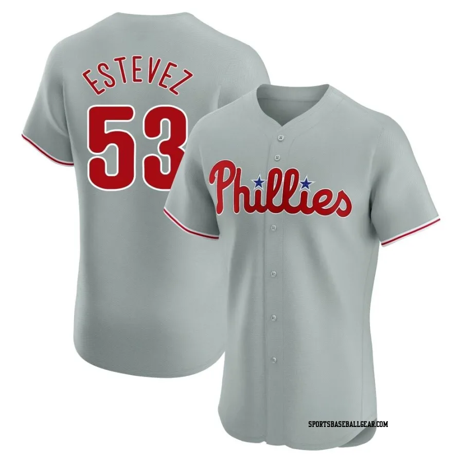 Carlos Estevez Men's Philadelphia Phillies Gray Elite Road Jersey