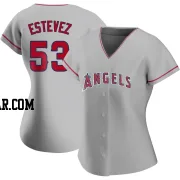 Carlos Estevez Women's Los Angeles Angels Authentic Silver Road Jersey