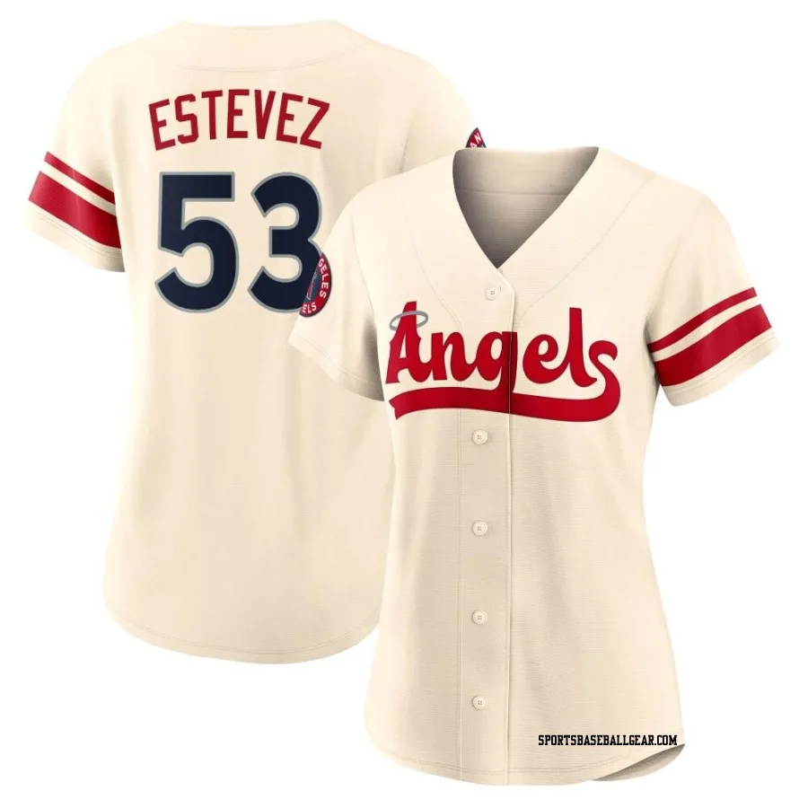 Carlos Estevez Women's Los Angeles Angels Cream Replica 2022 City Connect Jersey