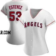 Carlos Estevez Women's Los Angeles Angels White Authentic Home Jersey