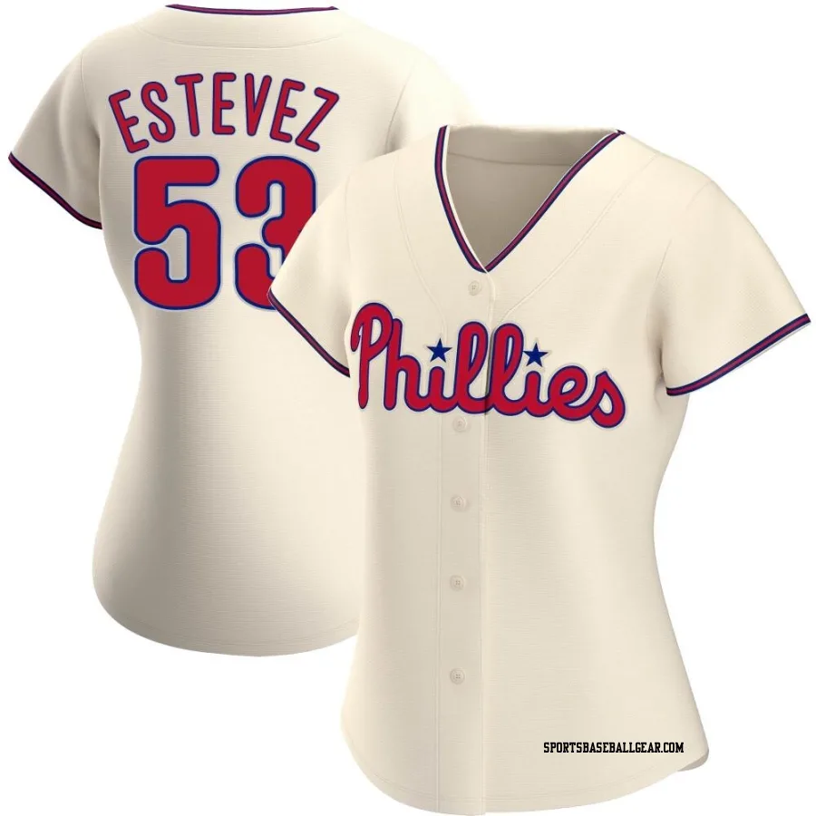 Carlos Estevez Women's Philadelphia Phillies Cream Replica Alternate Jersey