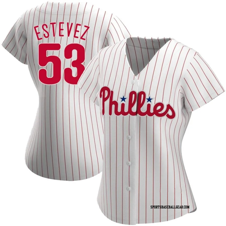 Carlos Estevez Women's Philadelphia Phillies White Authentic Home Jersey