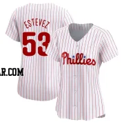 Carlos Estevez Women's Philadelphia Phillies White Limited Home Jersey