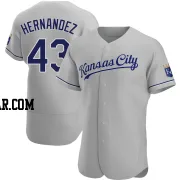 Carlos Hernandez Men's Kansas City Royals Gray Authentic Road Jersey