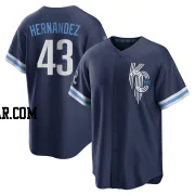 Carlos Hernandez Men's Kansas City Royals Navy Replica 2022 City Connect Jersey