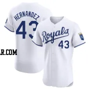 Carlos Hernandez Men's Kansas City Royals White Elite Home Jersey