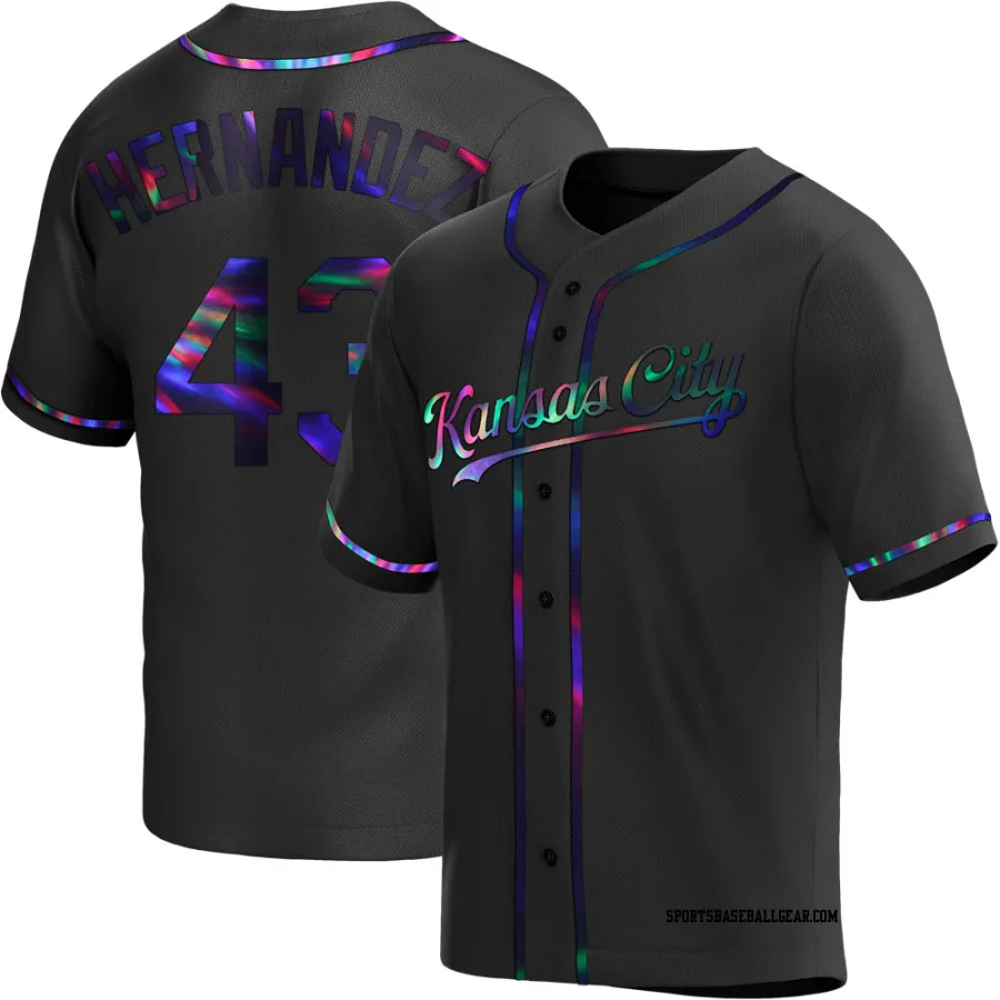 Carlos Hernandez Youth Kansas City Royals Black Holographic Replica Alternate Jersey