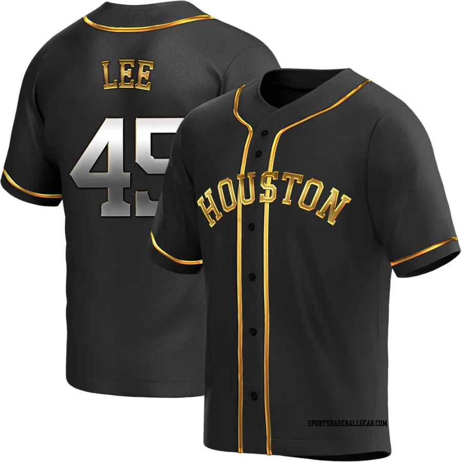 Carlos Lee Men's Houston Astros Black Golden Replica Alternate Jersey