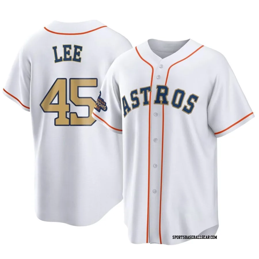 Carlos Lee Men's Houston Astros Gold Replica White 2023 Collection Jersey