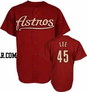 Carlos Lee Men's Houston Astros Red Authentic Throwback Jersey