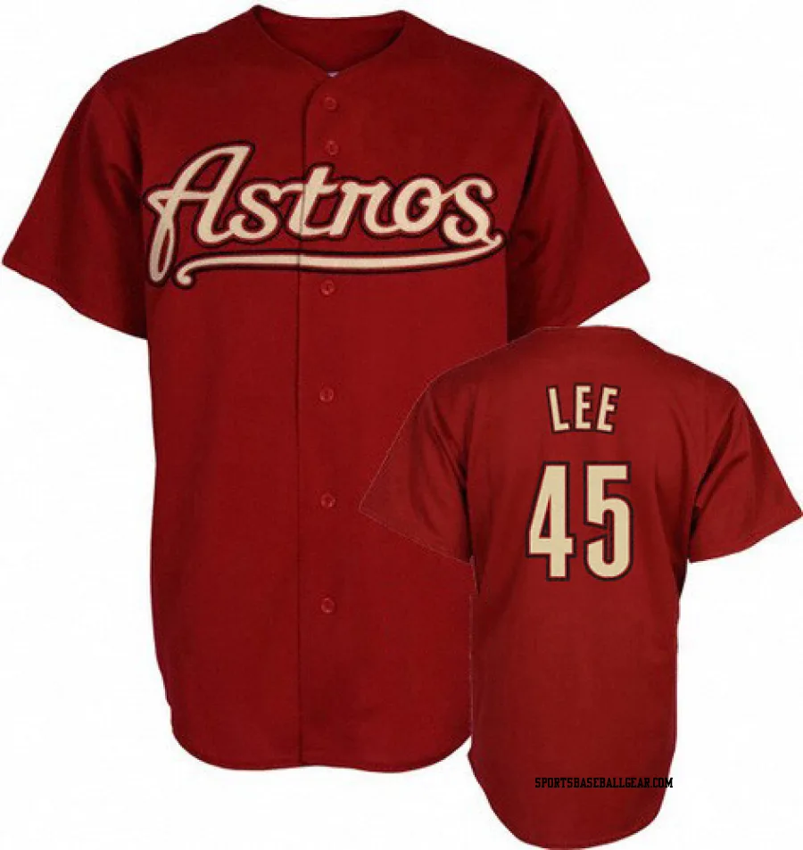 Carlos Lee Men's Houston Astros Red Replica Throwback Jersey