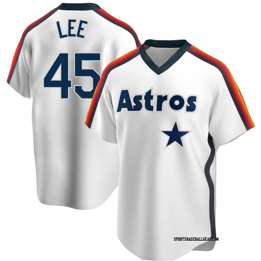 Carlos Lee Men's Houston Astros White Replica Home Cooperstown Collection Team Jersey