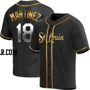 Carlos Martinez Men's St. Louis Cardinals Black Golden Replica Alternate Jersey