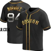 Carlos Narvaez Men's Boston Red Sox Black Golden Replica Alternate Jersey