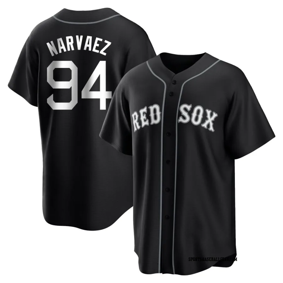 Carlos Narvaez Men's Boston Red Sox Black/White Replica Jersey