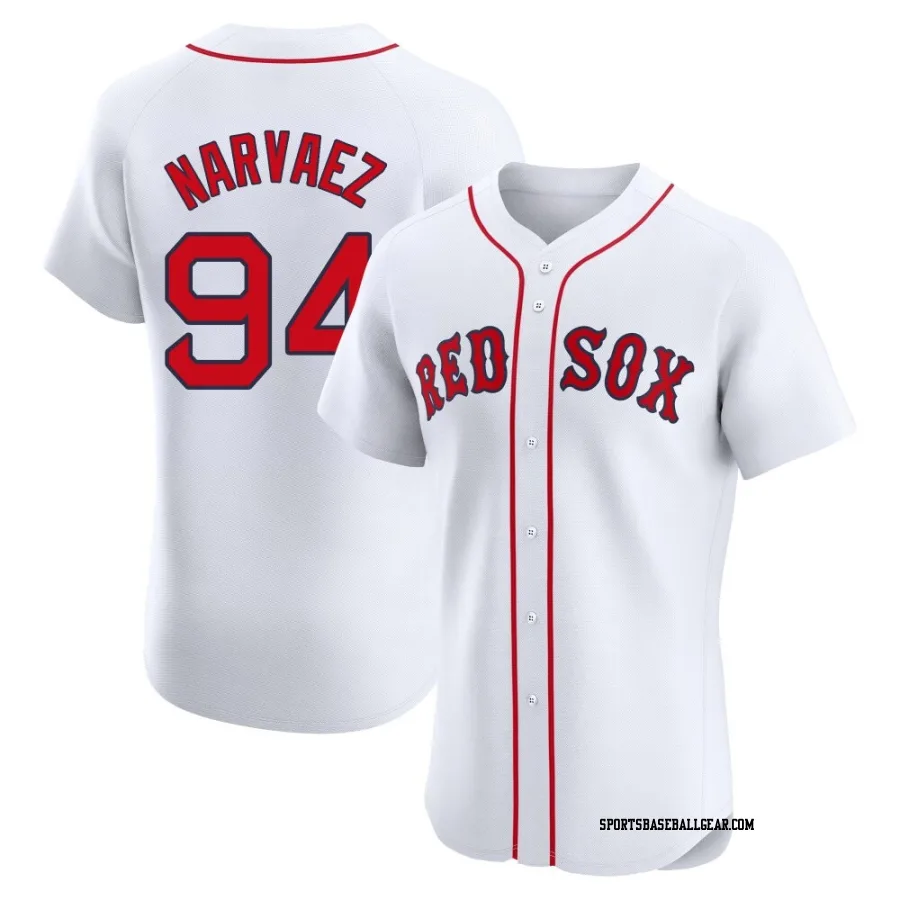 Carlos Narvaez Men's Boston Red Sox White Elite Home Patch Jersey