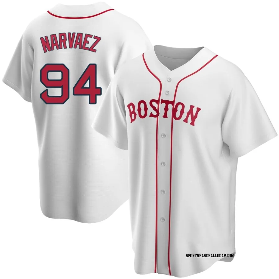 Carlos Narvaez Men's Boston Red Sox White Replica Alternate Jersey