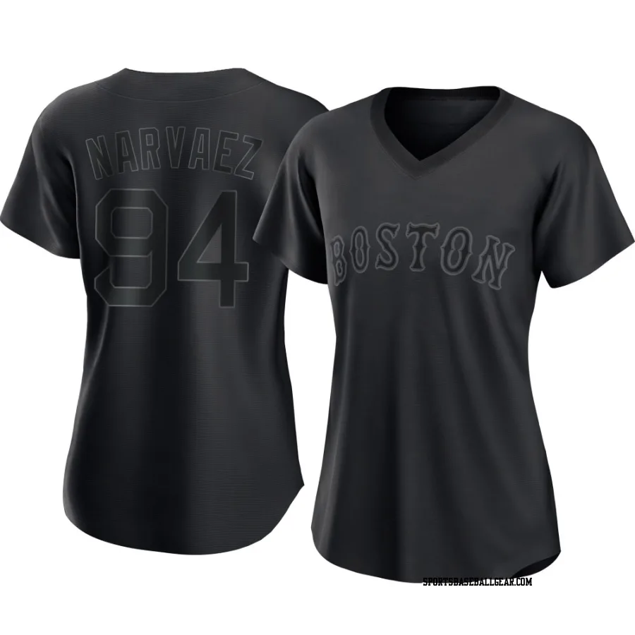 Carlos Narvaez Women's Boston Red Sox Black Authentic Pitch Fashion Jersey