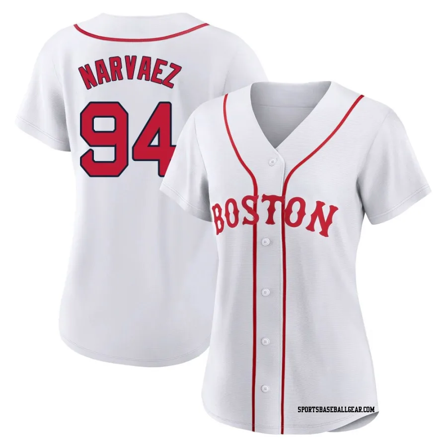 Carlos Narvaez Women's Boston Red Sox White Authentic 2021 Patriots' Day Jersey