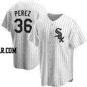 Carlos Perez Men's Chicago White Sox White Replica Home Jersey