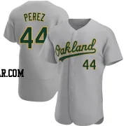 Carlos Perez Men's Oakland Athletics Gray Authentic Road Jersey