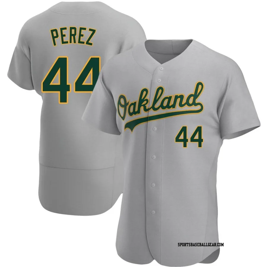 Carlos Perez Men's Oakland Athletics Gray Authentic Road Jersey