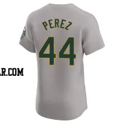 Carlos Perez Men's Oakland Athletics Gray Elite Road Jersey