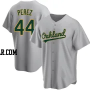 Carlos Perez Men's Oakland Athletics Gray Replica Road Jersey