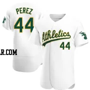 Carlos Perez Men's Oakland Athletics White Authentic Home Jersey