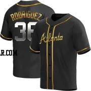 Carlos Rodriguez Men's Atlanta Braves Black Golden Replica Alternate Jersey