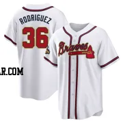 Carlos Rodriguez Men's Atlanta Braves Gold Replica White 2022 Program Jersey