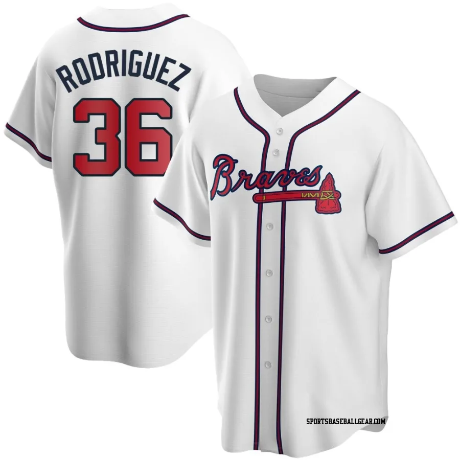 Carlos Rodriguez Men's Atlanta Braves White Replica Home Jersey