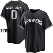 Carlos Rodriguez Men's Milwaukee Brewers Black/White Replica Jersey