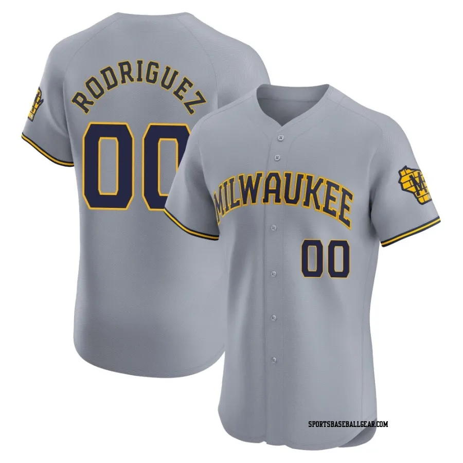 Carlos Rodriguez Men's Milwaukee Brewers Gray Elite Road Jersey