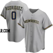 Carlos Rodriguez Men's Milwaukee Brewers Gray Replica Road Jersey