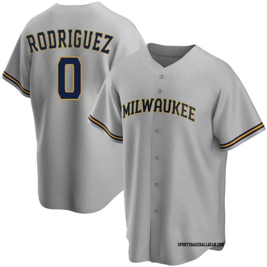 Carlos Rodriguez Men's Milwaukee Brewers Gray Replica Road Jersey