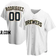 Carlos Rodriguez Men's Milwaukee Brewers White Replica Home Jersey