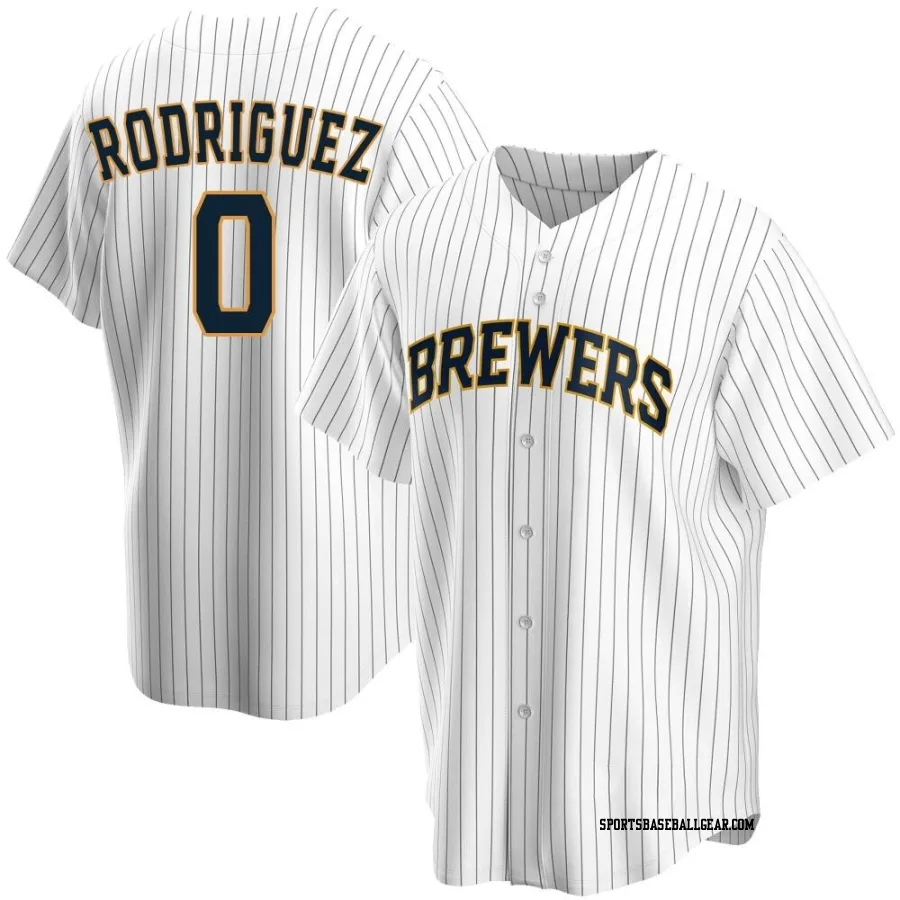 Carlos Rodriguez Men's Milwaukee Brewers White Replica Home Jersey