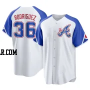 Carlos Rodriguez Youth Atlanta Braves White Replica 2023 City Connect Jersey