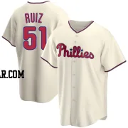 Carlos Ruiz Men's Philadelphia Phillies Cream Replica Alternate Jersey