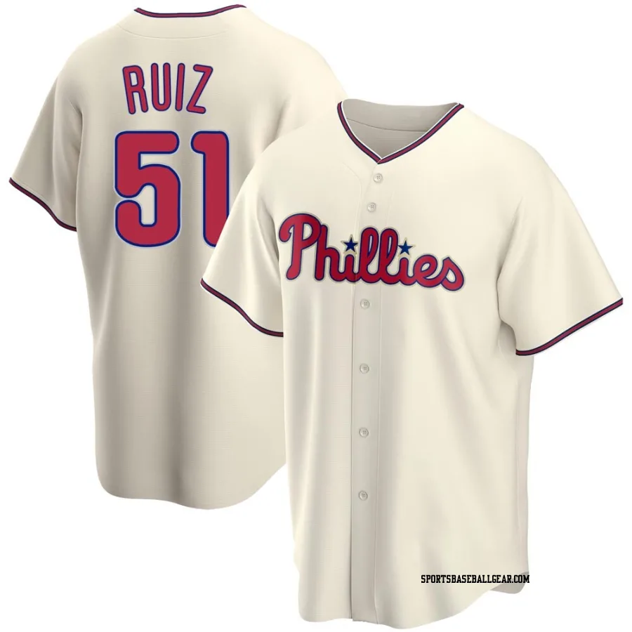 Carlos Ruiz Men's Philadelphia Phillies Cream Replica Alternate Jersey