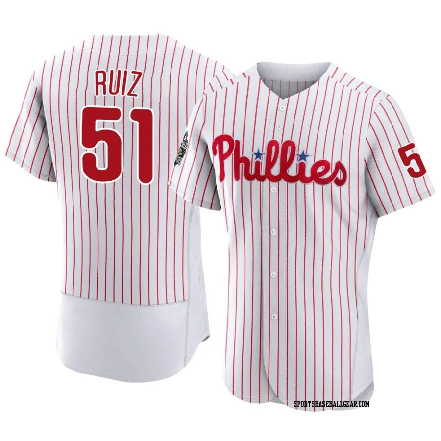 Carlos Ruiz Men's Philadelphia Phillies White Authentic 2022 World Series Home Jersey