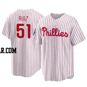 Carlos Ruiz Men's Philadelphia Phillies White Replica 2022 World Series Home Jersey